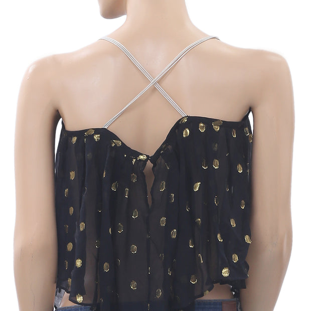 Etoile Isabel Marant Metallic Dot Shimmer Blouse Top S1