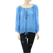 Denim &amp; Supply Ralph Lauren 纯色褶裥衬衫上衣 S