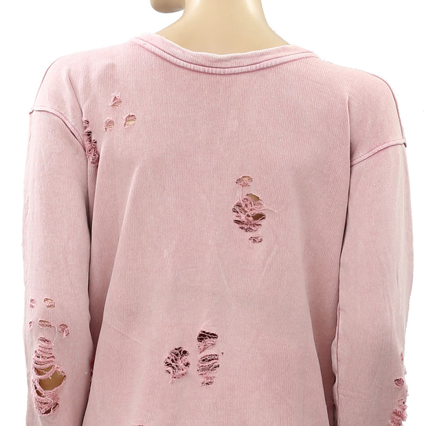 Free People We The Free Ribbed Pullover Top S