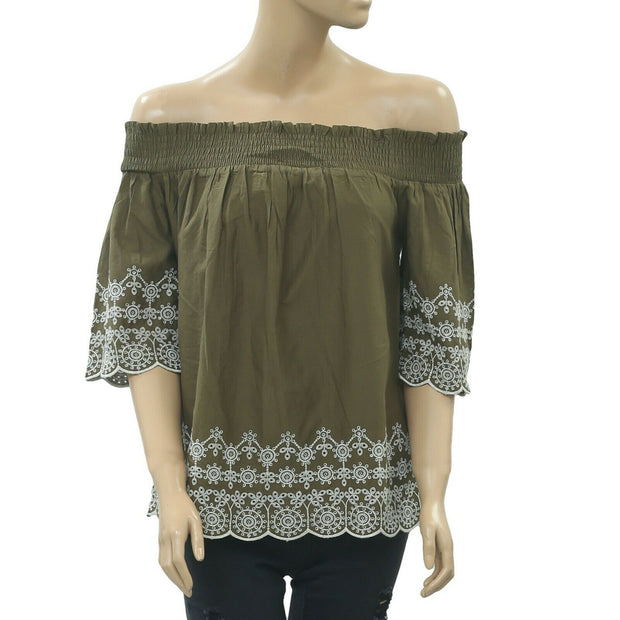 Abercrombie & Fitch Eyelet Embroidered Blouse Top