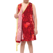 Bonpoint Kids Girl Velvet Red Wrap Mini Dress 10 Years