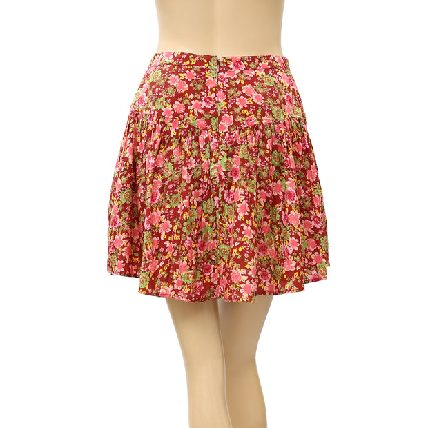 Free People Floral Printed High Waisted Mini Skirt XS