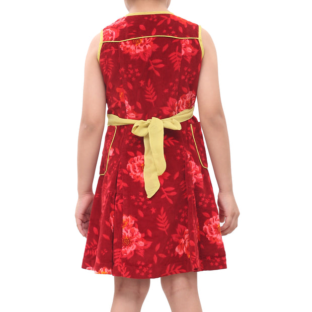 Bonpoint Kids Girl Velvet Red Wrap Mini Dress 10 Years
