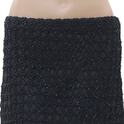 Anthropologie Crochet Beaded Black Mini Skirt M