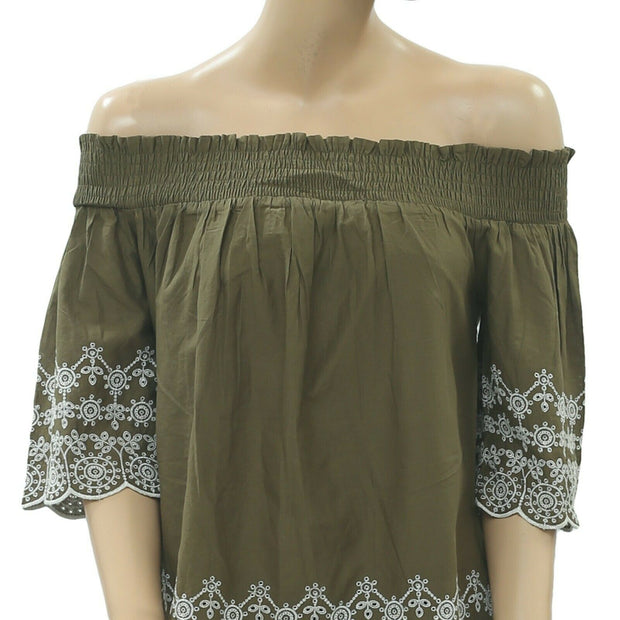 Abercrombie & Fitch Eyelet Embroidered Blouse Top