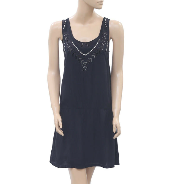 Berenice Shimmer Embroidered Tunic Mini Dress S