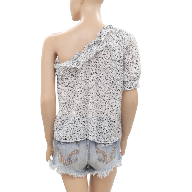 Ulla Johnson Alene 印花荷叶边衬衫上衣 S
