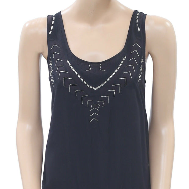 Berenice Shimmer Embroidered Tunic Mini Dress S