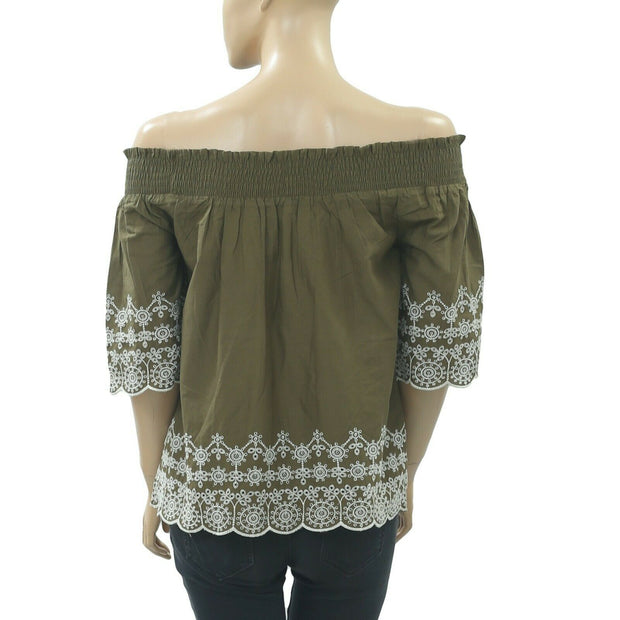 Abercrombie & Fitch Eyelet Embroidered Blouse Top