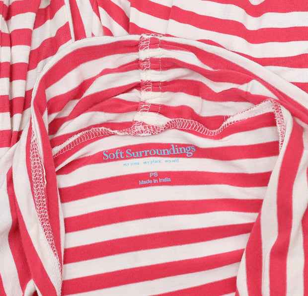 Soft Surroundings Floral Embroidered Coverup Top Striped Cardigan SP