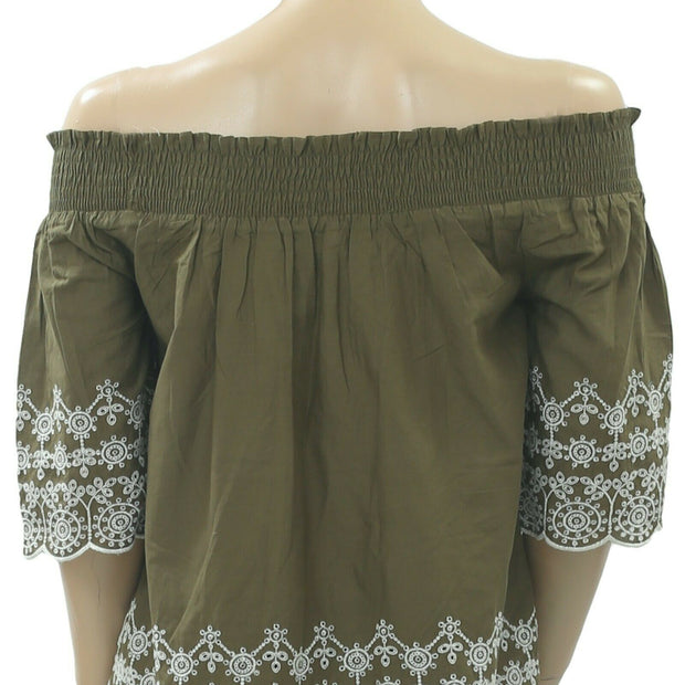 Abercrombie & Fitch Eyelet Embroidered Blouse Top