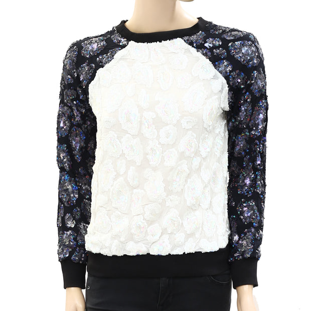 Juicy Couture Sequin Embellished Pullover Top XS