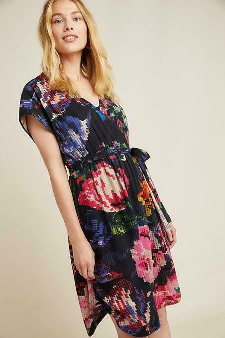 Anthropologie Astrid Needlepoint Printed Mini Dress S