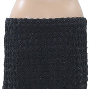 Anthropologie Crochet Beaded Black Mini Skirt M