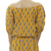 Rhode Resort Frida Off The Shoulder Yellow Midi Dress