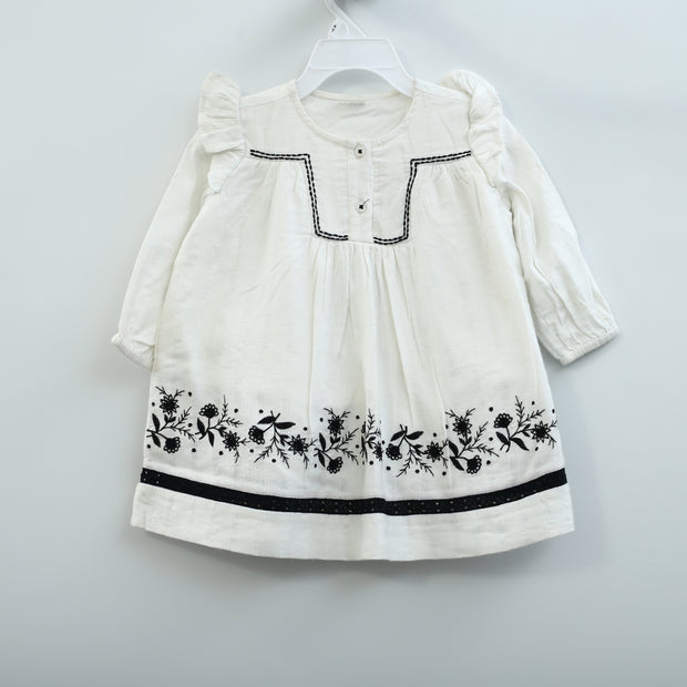 White Chocolate Kids Girls Embroidered Dress 2-3 Year