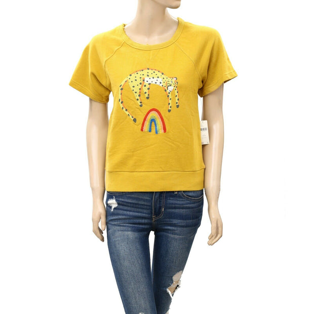 Anthropologie Jarmél by Jarmel 豹纹彩虹图案 T 恤