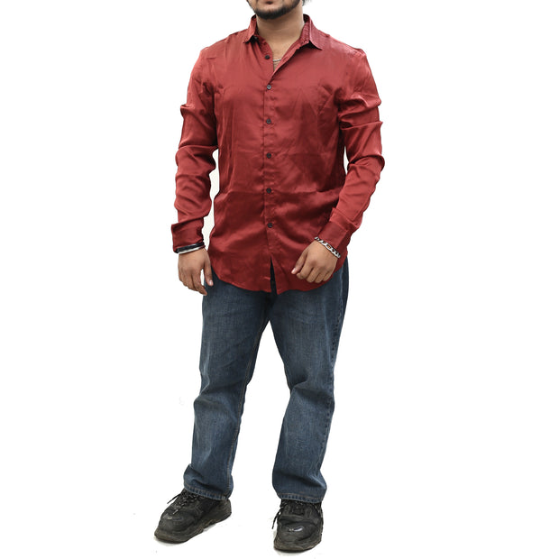 ASOS DESIGN Men's Regular Camp Satin Shirt
