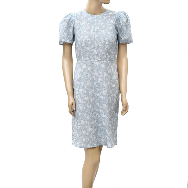 PIA TJELTA Floral Printed Puff Sleeves Mini Dress
