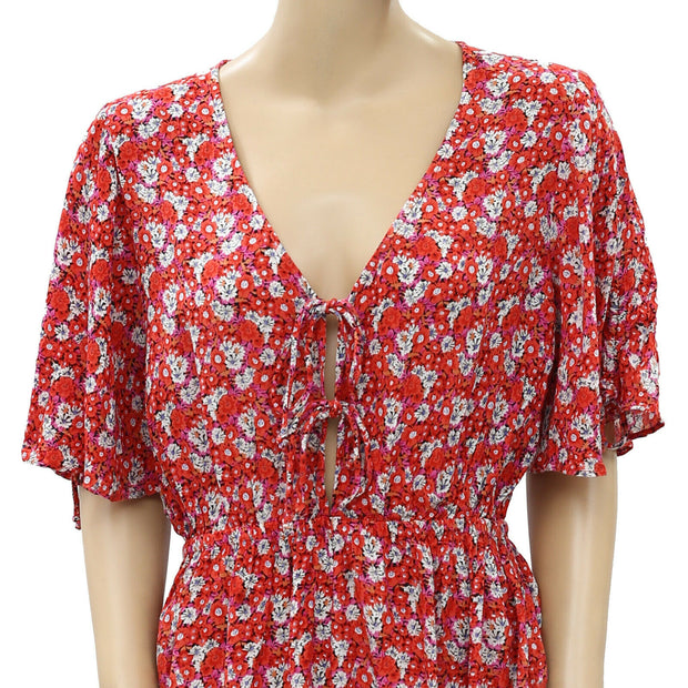 Urban Outfitters Crinkled Floral Romper Dress M