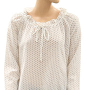 Indi & Cold Polka Dot Printed Ivory Blouse Top S