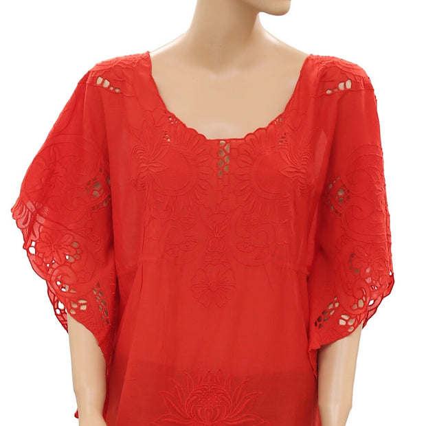 Pedro Del Hierro Adella Paris Embroidered Blouse Top M
