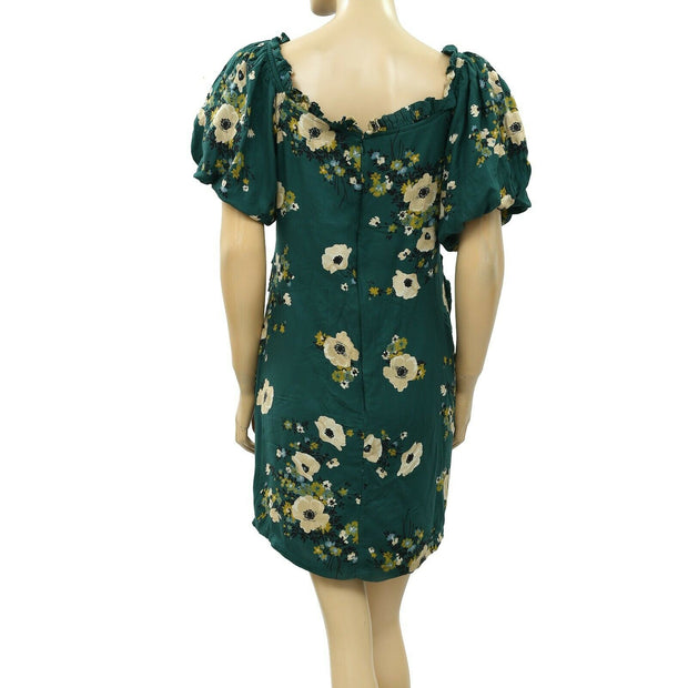 Urban Outfitters Ruched Floral Printed Mini Dress M