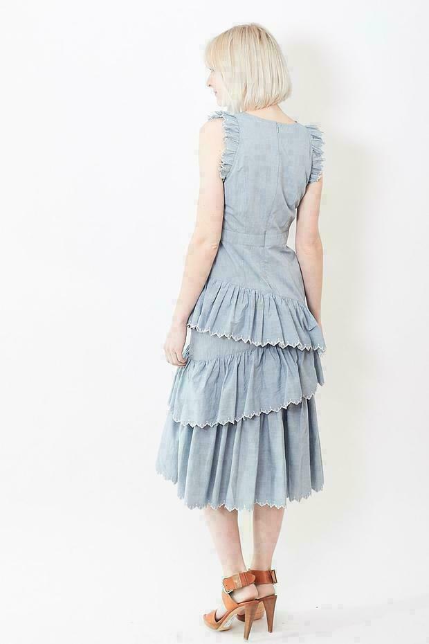 Ulla Johnson ROSALIND Tiered Midi Dress XS 0