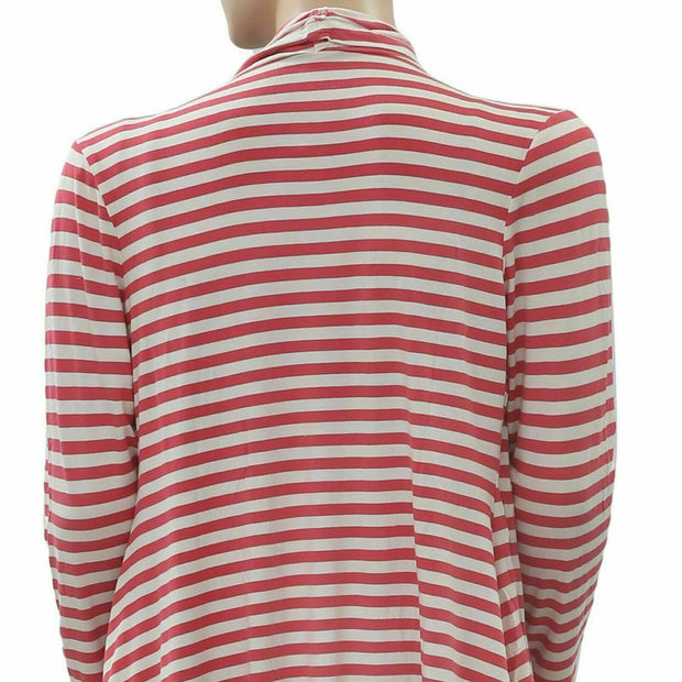 Soft Surroundings Floral Embroidered Coverup Top Striped Cardigan SP