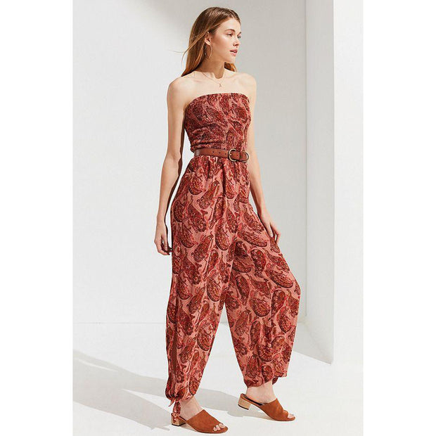 Urban Outfitters Uo Strapless Smocked Jumpsuit Dress