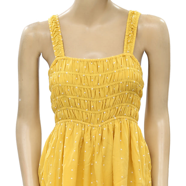 Urban Outfitters UO Cleo Embroidered Tie-Back Romper Dress S