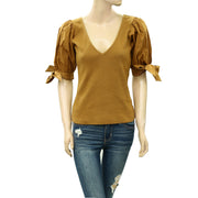 Maeve Anthropologie Puff-Sleeved Blouse Top