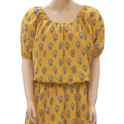 Rhode Resort Frida Off The Shoulder Yellow Midi Dress