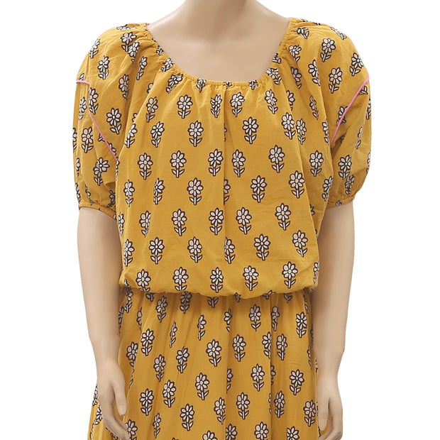 Rhode Resort Frida Off The Shoulder Yellow Midi Dress