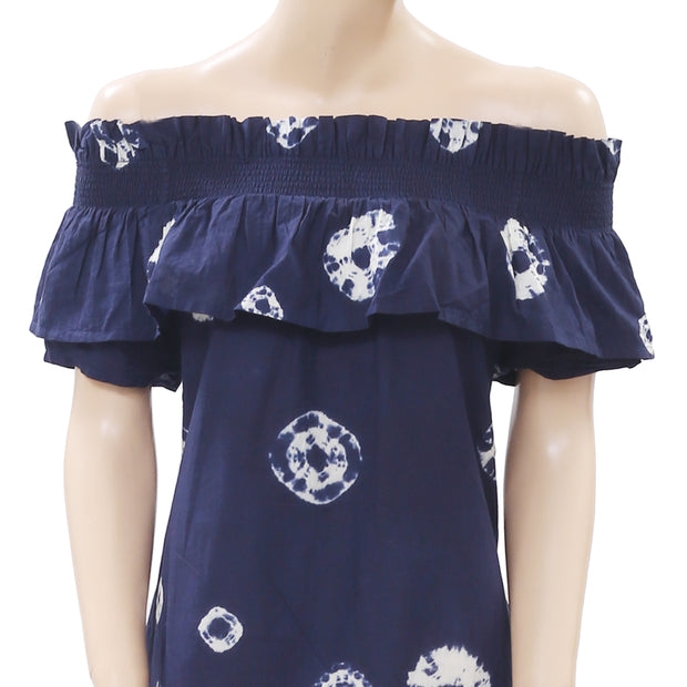 White Two Tie & Dye Printed Mini Dress S