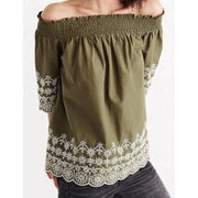Abercrombie & Fitch Eyelet Embroidered Blouse Top