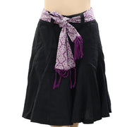 Sprit Solid Black Mini Skirt L