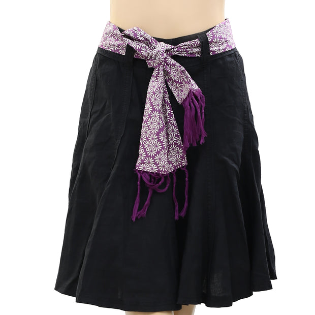 Sprit Solid Black Mini Skirt L