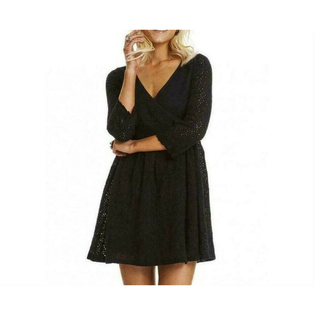 Odd Molly Anthropologie Eyelet Embroidered Wrap Mini Dress XS