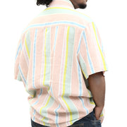 Asos Design Men's Pastel Stripe Linen Shirt 3XL