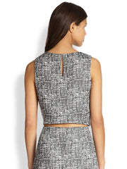 Joie Mintelle Jacquard Caviar Black Crop Top  S