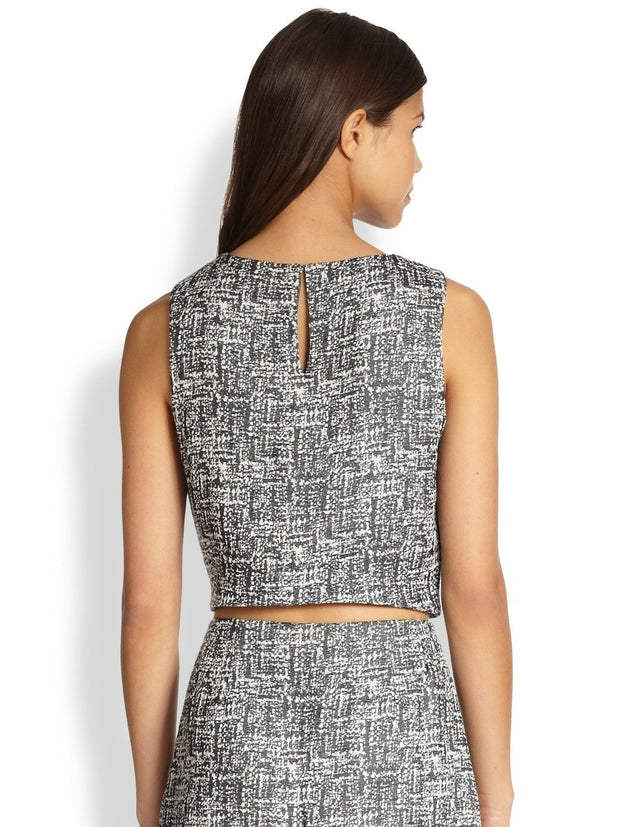 Joie Mintelle Jacquard Caviar Black Crop Top  S