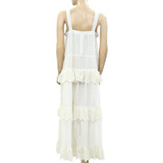 APIECE APART Ivory Eyelet Embroidered Maxi Dress S