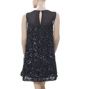Juicy Couture Beaded Sequin Embellished Black Tunic Dress S 4