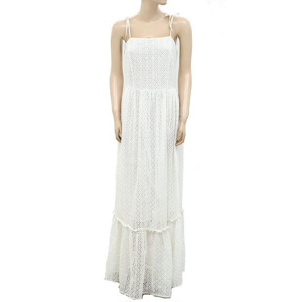 Ulla Johnson Eyelet Embroidered Ruffle Maxi Dress