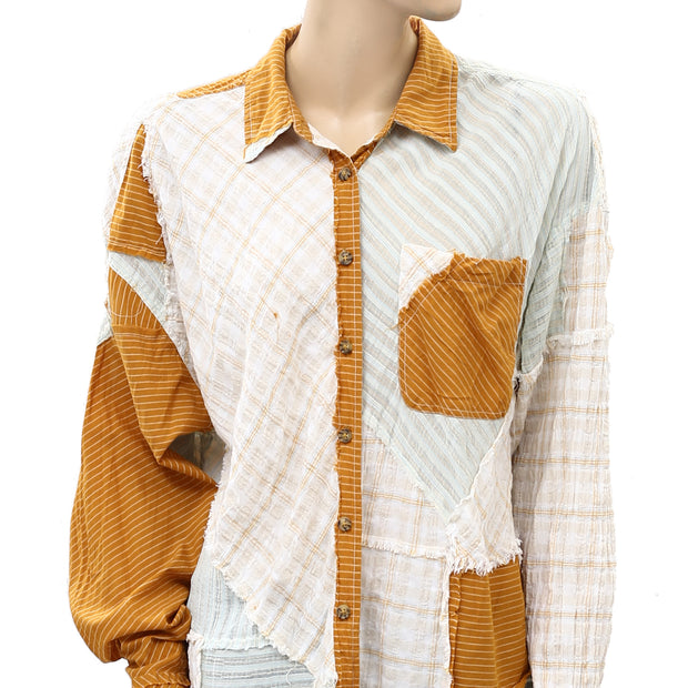 BDG Urban Outfitters Marco 拼接纽扣衬衫上衣