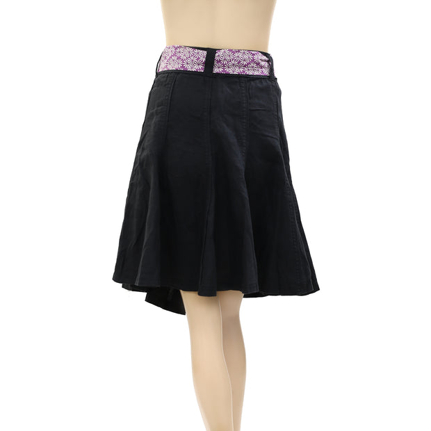 Sprit Solid Black Mini Skirt L