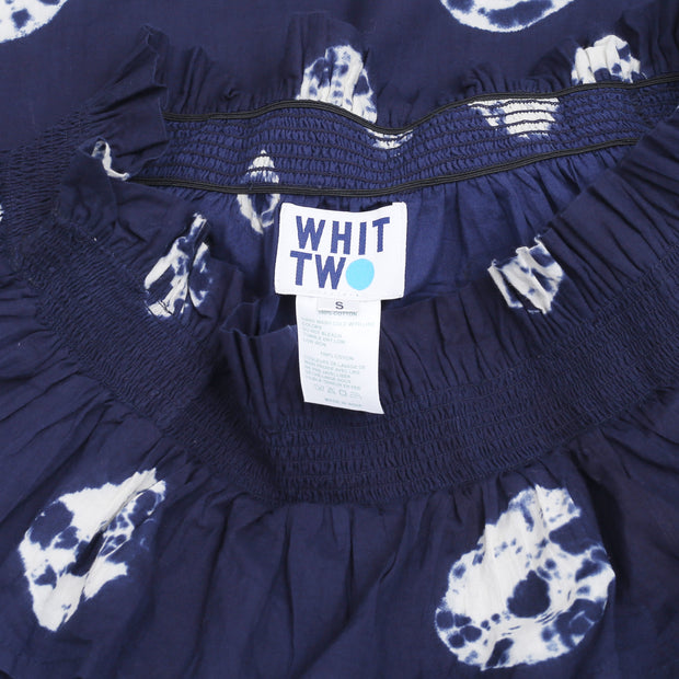 White Two Tie & Dye Printed Mini Dress S