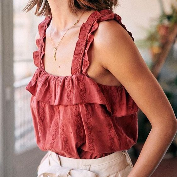 Sezane Paris Hermine Blouse Top
