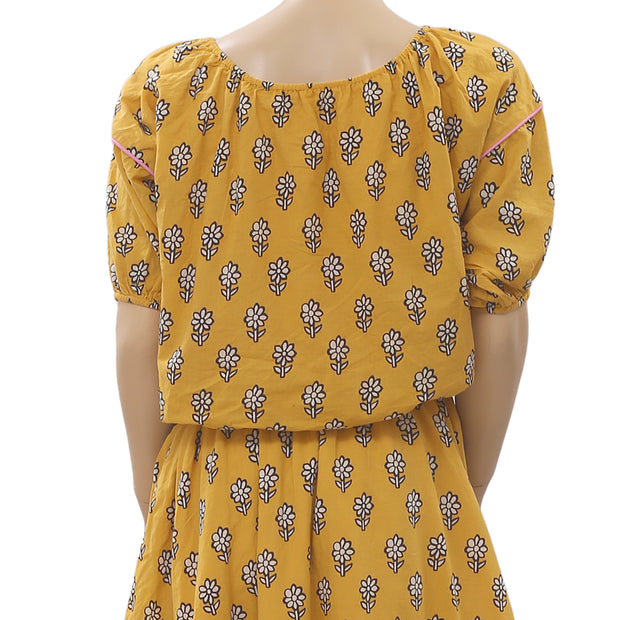 Rhode Resort Frida Off The Shoulder Yellow Midi Dress